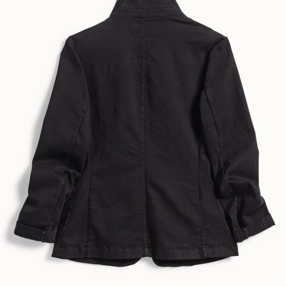 Frank & Eileen DUBLIN Jacket Blazer Denim Open Front Women’s L Stretch Old Money - Picture 11 of 11